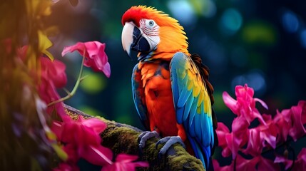 Wall Mural - parrot on branch