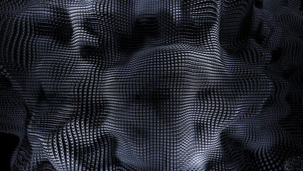 Wall Mural - virtual waves from points. design. technological virtual vibrations with wave points. futuristic com
