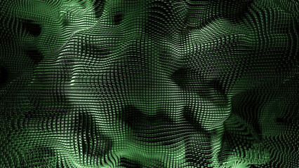 Wall Mural - virtual waves from points. design. technological virtual vibrations with wave points. futuristic com