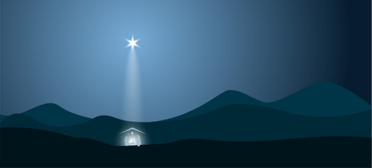 Star shines over manger of Jesus Christ