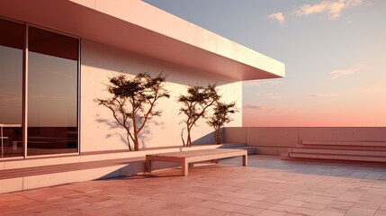 Wall Mural - Interior design house terrace, generated by AI