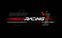 Racing Team Trendy Fashionable Vector T-shirt And Apparel Design, Typography, Print, Poster. 
