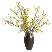 3d Illustration Of Yellow Flower Vase Decoration In Luxury Space Isolated Transprarent Background