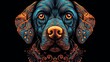 a dog with ornate patterns on its face vector art by.Generative AI