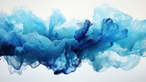 Fototapeta Londyn - Blue ink paint cloud in water, Generative AI
