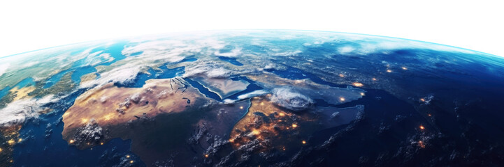 Wall Mural - Earth surface isolated on transparent background - Generative AI