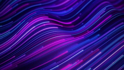 Wall Mural - futuristic stream of neon rays. particle trails background. communication and technology concept. se