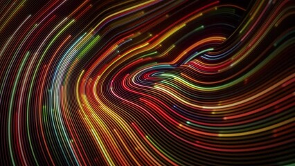 Wall Mural - futuristic stream of neon rays. particle trails background. communication and technology concept. se