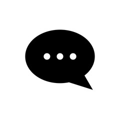 speech bubble with dot text 3 black color vector icon