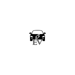 Poster - Electric vehicle logo. EV car electric vehicle charger logo icon