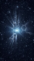 Poster - modern shining abstract chemical hexagon bonds molecules loop animation