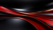 Schöner abstrakter futuristischer Hintergrund in leuchtenden welligen rot schwarz Farben für Webdesign und Drucksachen als Vorlage Querformat, ai generativ