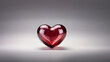 Herzform aus Glas zum Valentin im schönen Licht als Hintergrundmotiv für Drucksachen und im Querfomat für Banner, ai generativ