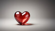 Herzform aus Glas zum Valentin im schönen Licht als Hintergrundmotiv für Drucksachen und im Querfomat für Banner, ai generativ