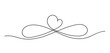 Infinity love icon. Continuous line art