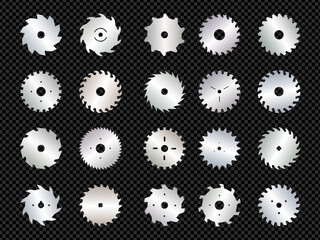 Sticker - Round blades. Circular saw collection recent vector cutting professional equipment