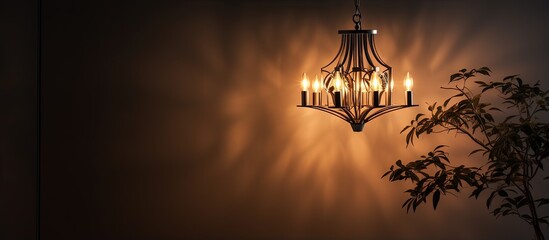 Wall Mural - A metal chandelier enhances the atmosphere at home