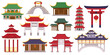 Captivating Set Of Asian Traditional Buildings Showcase Rich Cultural Heritage Through Intricate Architecture And Colors