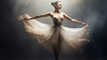 Beautiful Young Female Ballet Dancer Dancing Wearing Dress