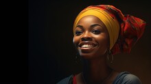 A Beautiful Maiden From Congo, Her Skin As Black As The Darkest Night, Gleaming Under The Sun. She Wears A Vibrant Headwrap, And Her Lips Curl Into A Timid Smile, Its As Though She Carries