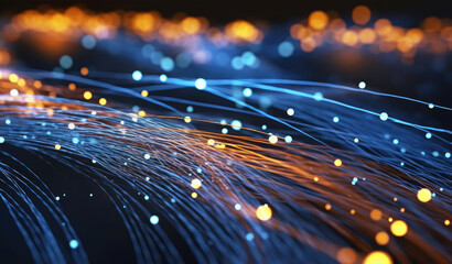 Fiber optic technology background material, generated by AI