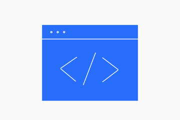 Geometric coding illustration in flat style design. Vector illustration. 
