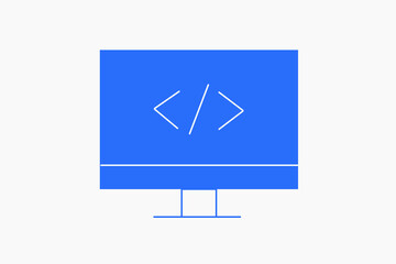 Geometric coding illustration in flat style design. Vector illustration. 