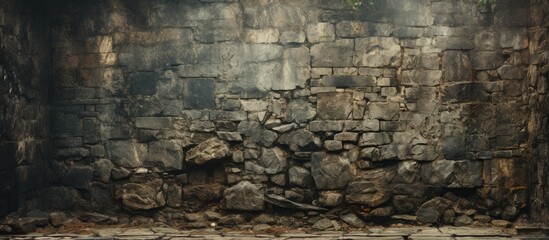 Canvas Print - Aged rock structures with coarse textures