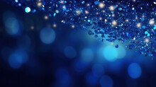 Blue Glitter Particles Abstract Background