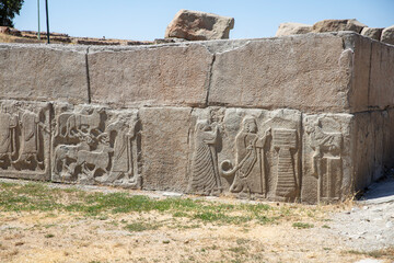Wall Mural - Ancient gate entrance with sphinx from the Hittite period in Alacahoyuk. Corum, Turkey.