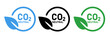CO2 neutral carbon dioxide symbol label leaf circle tag stamp