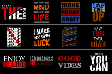 Wall Mural - design set typography for print t shirt