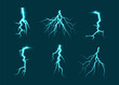 © Harlin - Realistic lightning rays, lightning light storm strikes