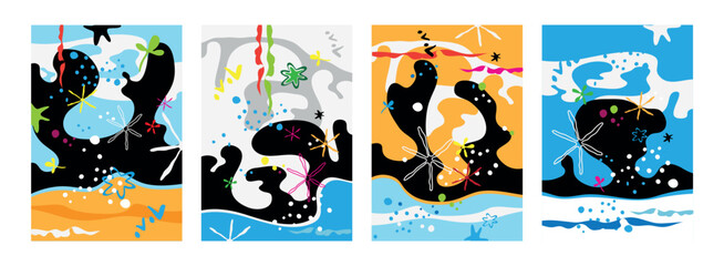 Wall Mural - creative card, cover and background with abstract shapes and colors.	