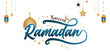 © MD IQBAL HOSSAIN - Lettering ramadan text arabic typography for marhaban ya ramadhan kareem sticker with lantern mosque transparent background clipart