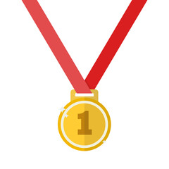 Golden medal Flat Design