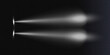 © Konstantin - Car headlight top view concept isolated on a dark, transparent background. White flares of car lights have a realistic effect on a nighttime road top view vector illustration.