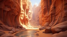 Nature Desert Slot Canyons Illustration Landscape Canyon, Rock Red, Usa Antelope Nature Desert Slot Canyons