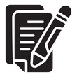 content writing glyph icon