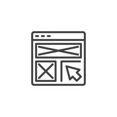Web interface design line icon