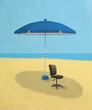 © Westend61 - Illustration of empty office chair under beach umbrella