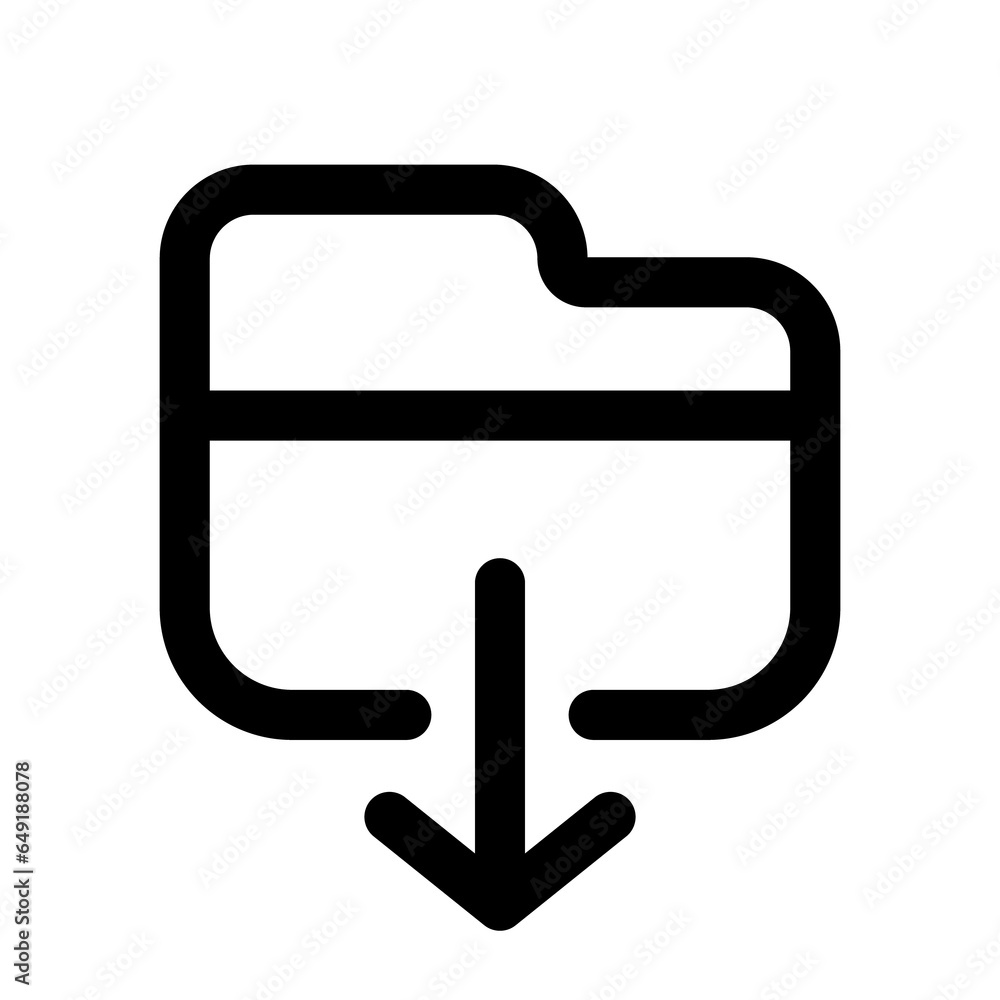 Download Folder Icon in Black and White Transparent Background Stock ...