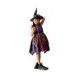 Cute asian girl Wear witch clothes costume Halloween concept, Holding pumpkin Standing posing full body portrait isolated on white and transparent background