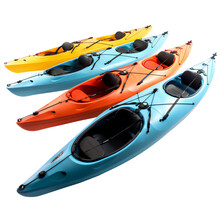 Colored River Crossroad Kayaks Isolated On Transparent