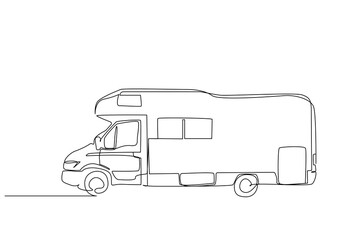 classic caravan vehicle holiday object line art design