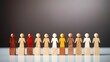 Affirmative action encompasses policies such as diversity inclusion, equal opportunity, and quota systems for minority groups,  wooden of people holding hand.