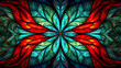Abstract background of stained-glass pattern, for use in graphics.