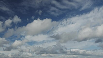 Wall Mural - movement of beautiful clouds in the blue sky, time lapse video. nice nature background for your proj