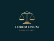 Law firm logo. Scales symbol. Vector icon design. 