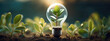 © visoot - Tree growth in light bulb, Environment, Eco and Technology concept.